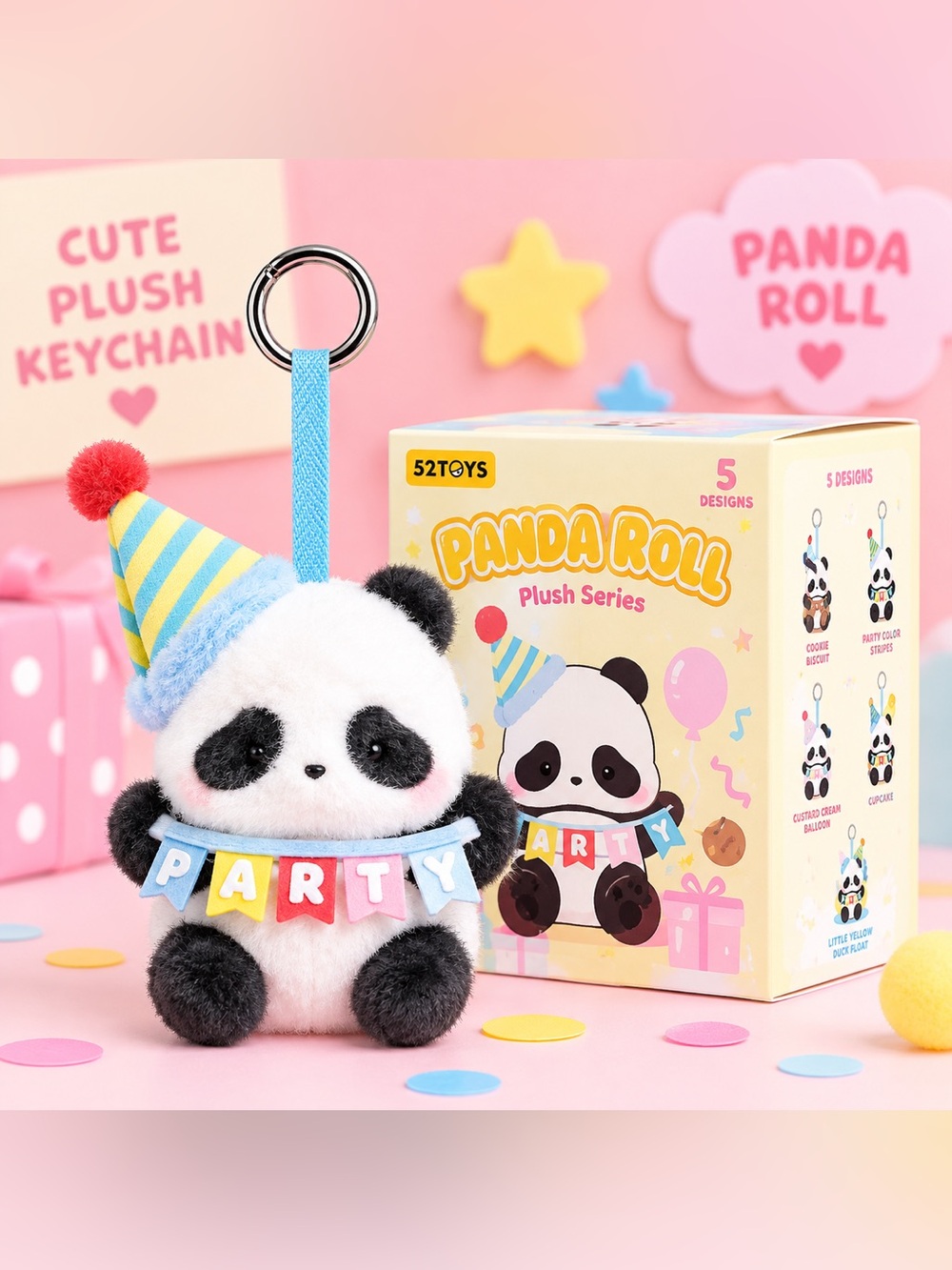 52TOYS Panda Roll Party Plush Series Blind Box – Sealed Mystery Keychain